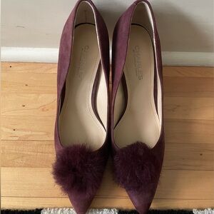 Charles by Charles David Burgundy Heels with Pom Pom, sz 7M